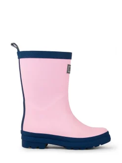 Hatley Pink & Navy Matte Rain Wellies