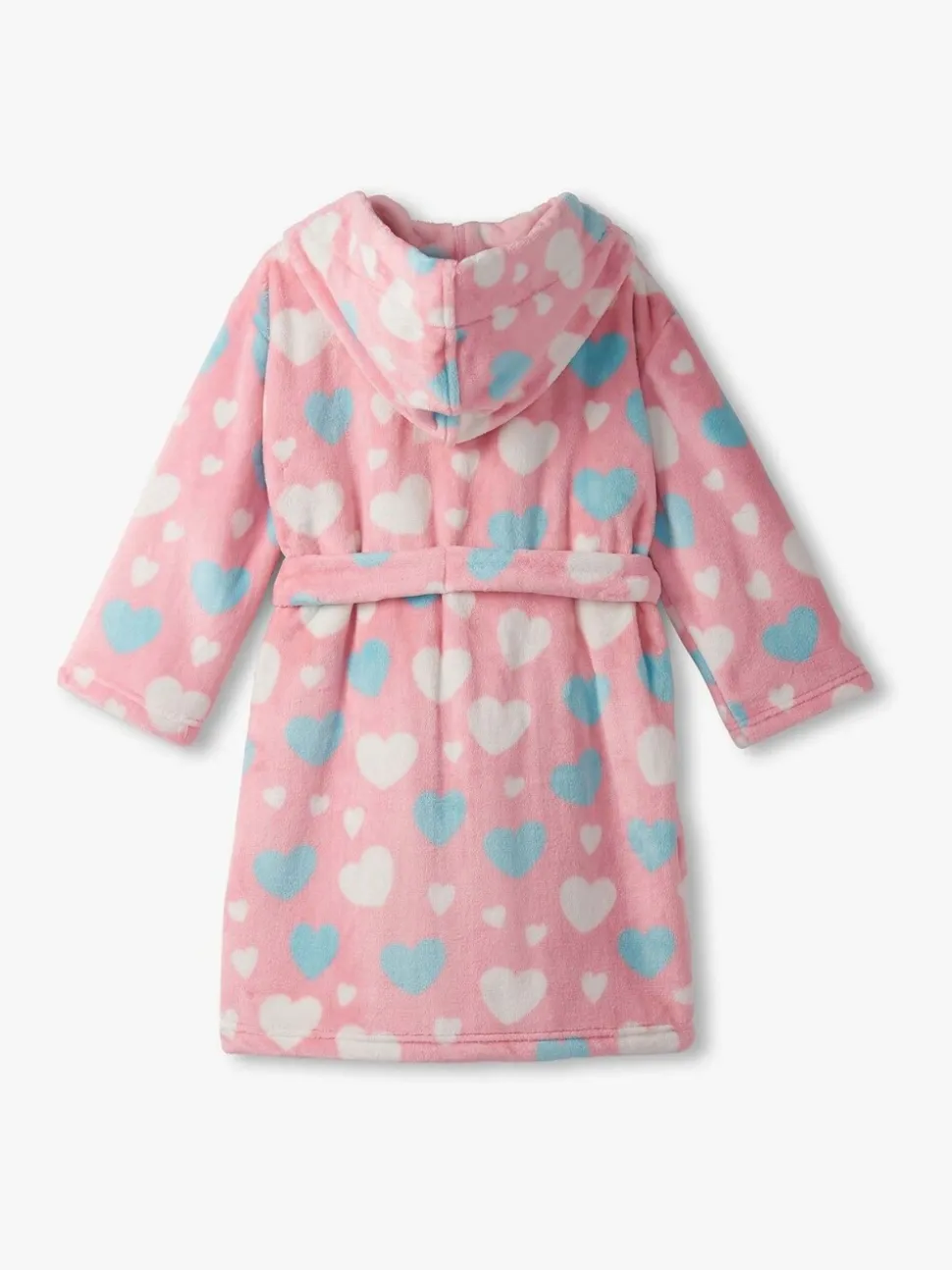 Hatley Pink Big Hearts Fuzzy Fleece Dressing Robe