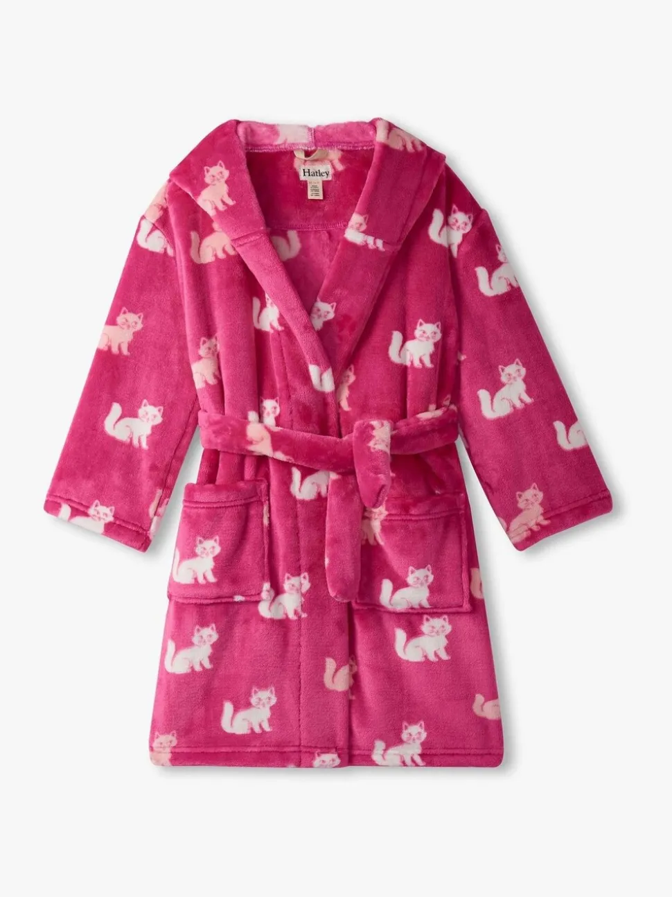 Hatley Pink Little Kitties Fuzzy Fleece Dressing Robe