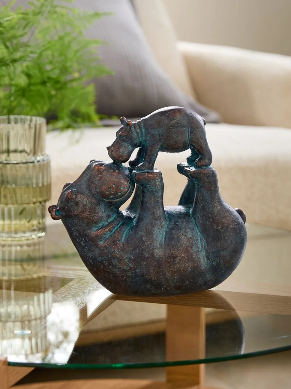 Hattie and Henry Hippo Kissing Ornament