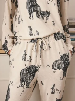 Havermout Hamish The Highland Cow - Behaaglijke pyjama met lange mouwen