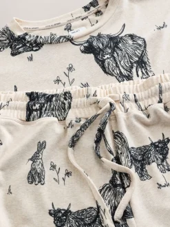 Havermout Hamish The Highland Cow - Behaaglijke pyjama met lange mouwen
