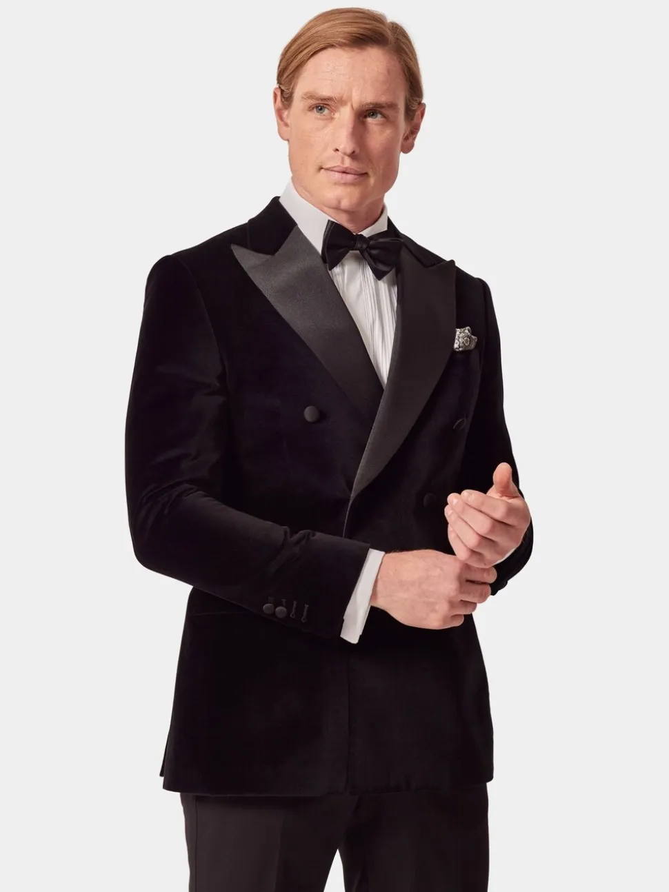 Hawes & Curtis Plain Velvet Black Jacket