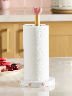 Heart Ceramic Kitchen Roll Holder