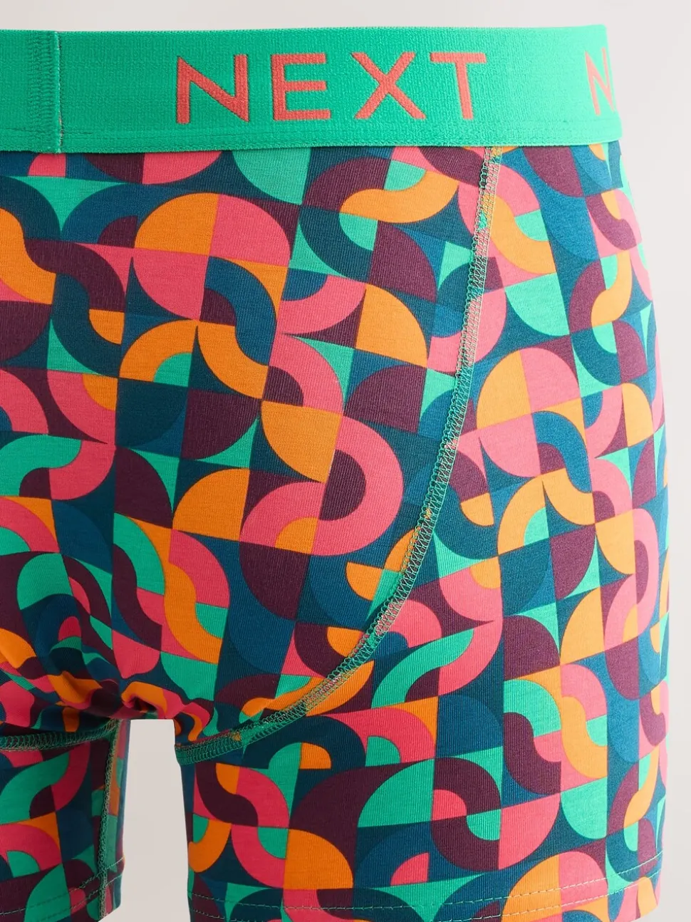 Helder Blauw/Oranje/Paars Cirkel Geo Print - Boxershorts met A-voorkant