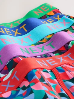 Helder Blauw/Oranje/Paars Cirkel Geo Print - Boxershorts met A-voorkant