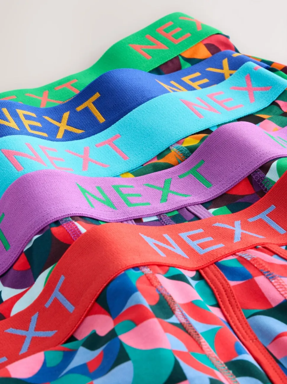 Helder Blauw/Oranje/Paars Cirkel Geo Print - Boxershorts met A-voorkant