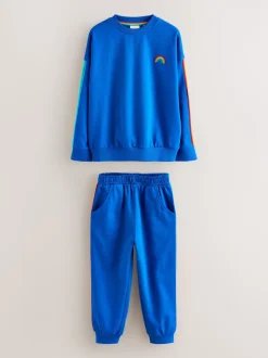 Helderblauw - Little Bird by Jools Oliver set van sweatshirt en joggingbroek