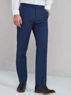 Helderblauw - Normale Pasvorm - Chique stretchy broek
