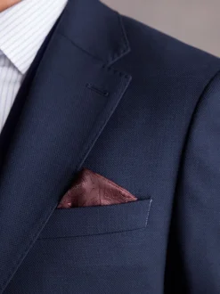 Helderblauw - Signature getextureerd slim-fit kostuumjasje van Italiaanse Tollegno-wol