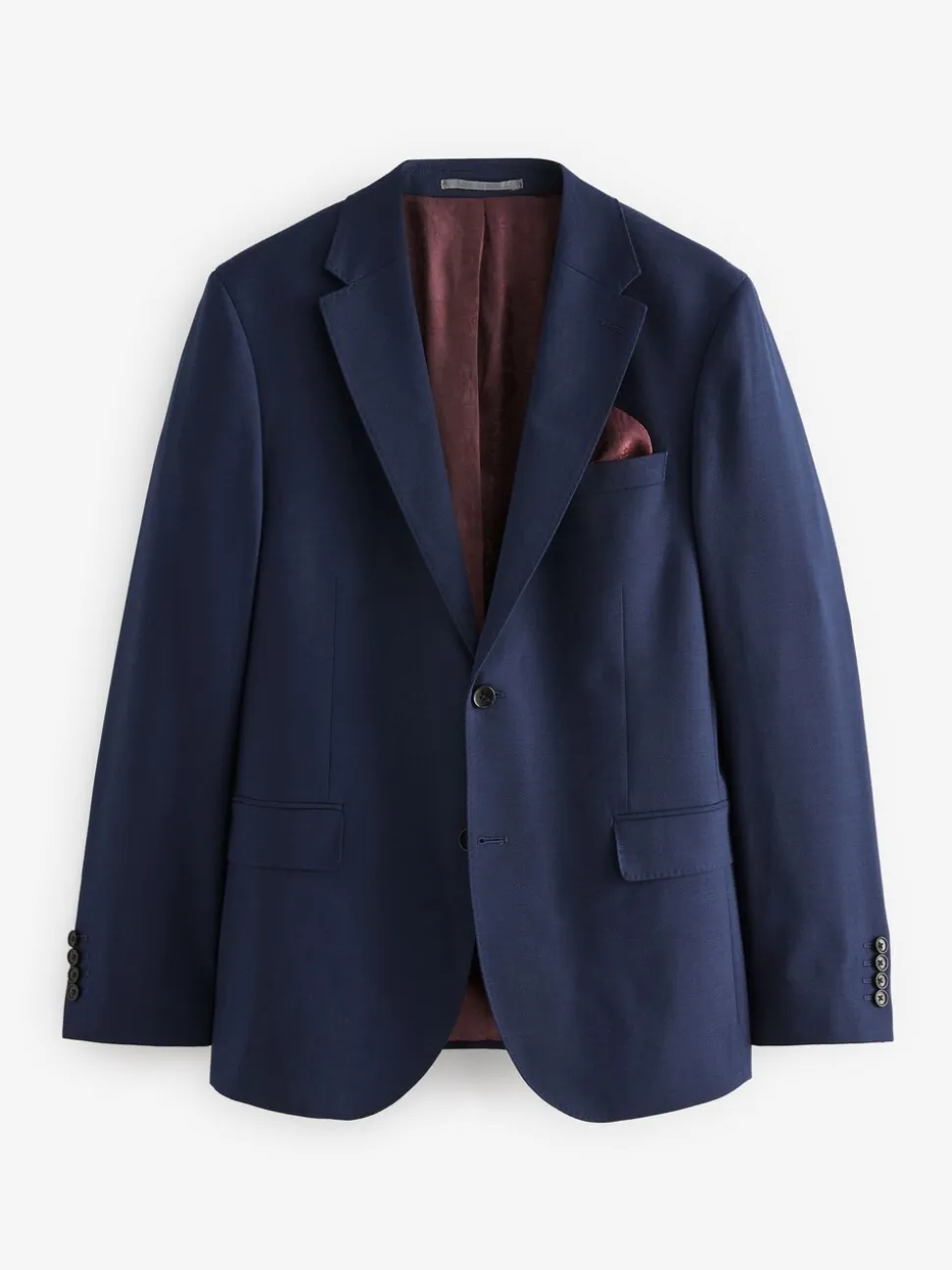Helderblauw - Signature getextureerd slim-fit kostuumjasje van Italiaanse Tollegno-wol