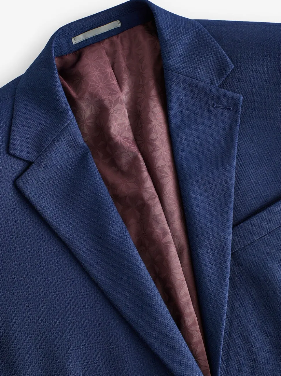 Helderblauw - Slim Fit - Kostuum met textuur: colbert