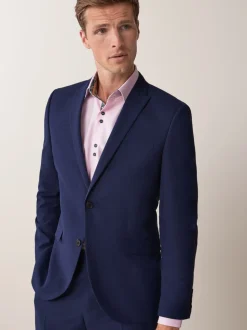 Helderblauw - Slim Fit - Kostuum met twee knopen: colbert
