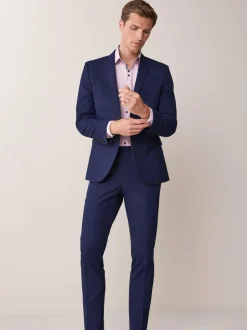 Helderblauw - Slim Fit - Kostuum met twee knopen: colbert
