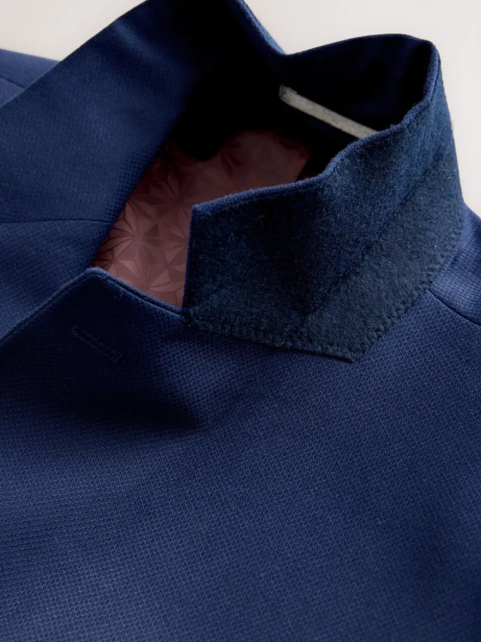 Helderblauw - Strakke Pasvorm - Kostuum met textuur: colbert