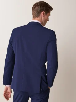 Helderblauw - Tailored fit - Kostuum met twee knopen: colbert