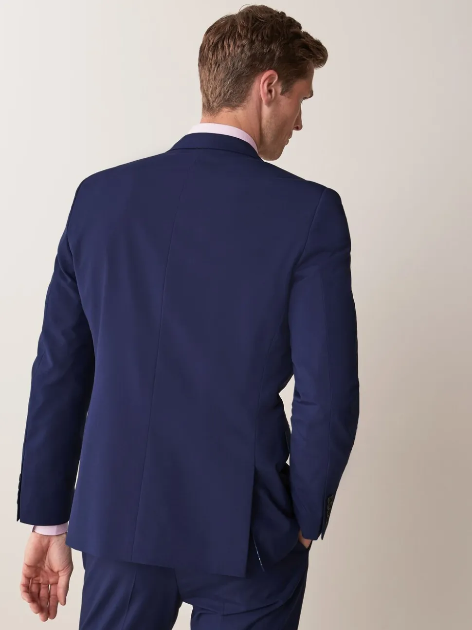 Helderblauw - Tailored fit - Kostuum met twee knopen: colbert