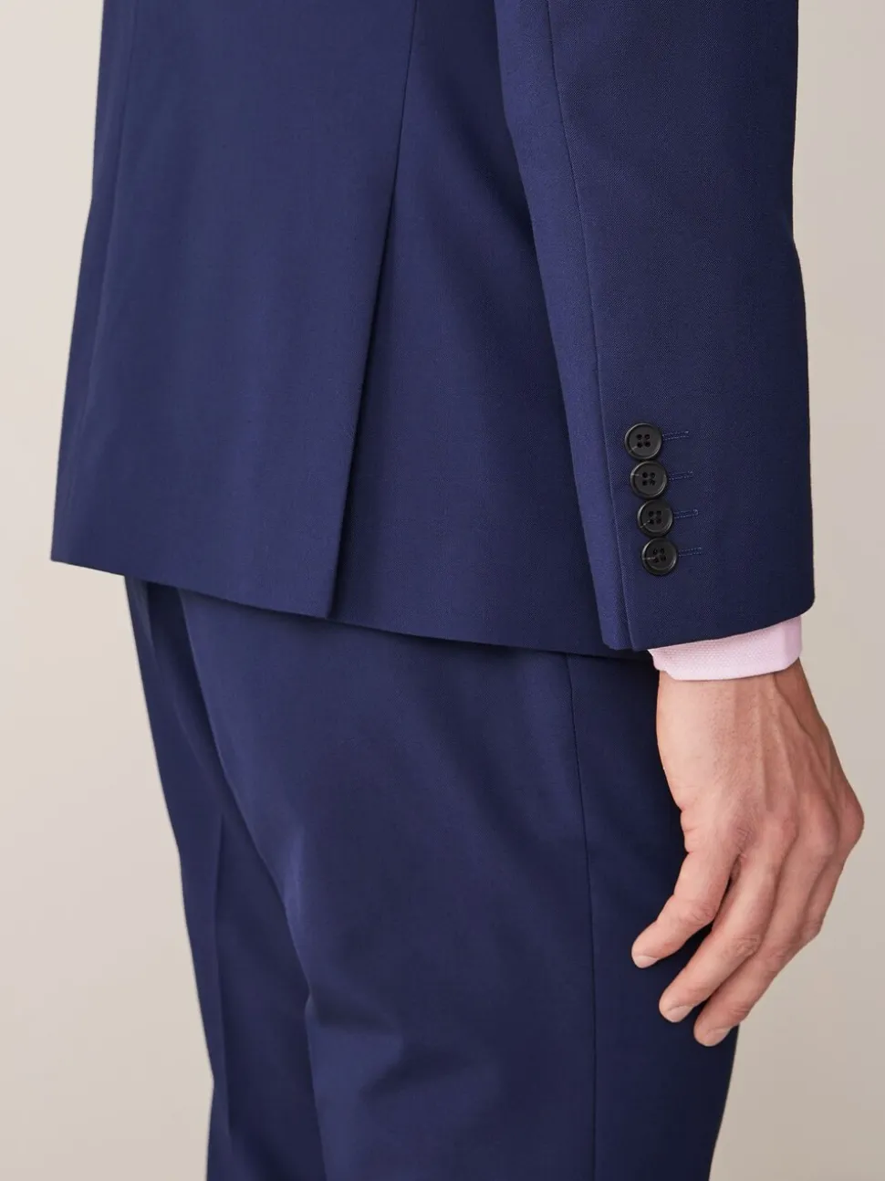 Helderblauw - Tailored fit - Kostuum met twee knopen: colbert