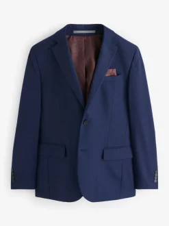 Helderblauw - Tailored fit - Kostuum met textuur: colbert