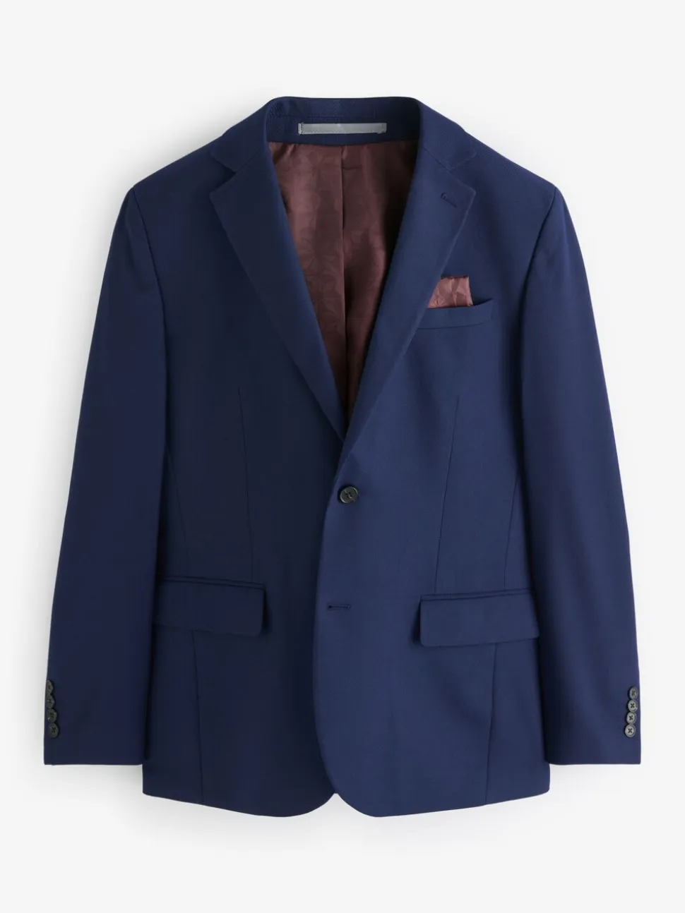 Helderblauw - Tailored fit - Kostuum met textuur: colbert