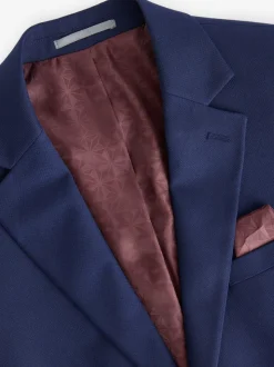 Helderblauw - Tailored fit - Kostuum met textuur: colbert