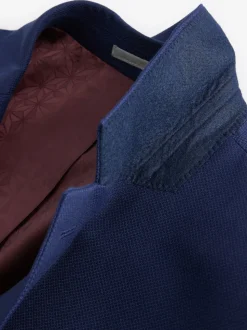 Helderblauw - Tailored fit - Kostuum met textuur: colbert