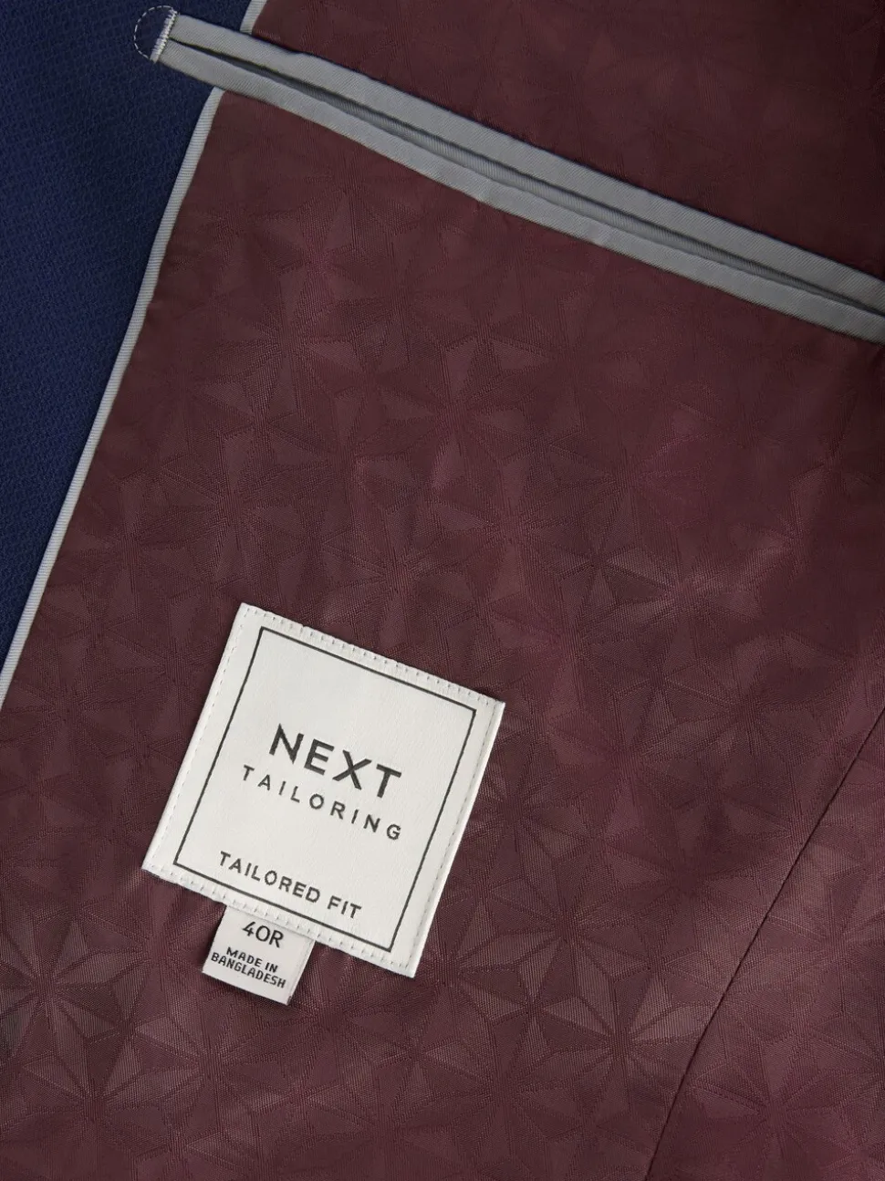 Helderblauw - Tailored fit - Kostuum met textuur: colbert