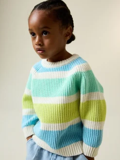 Heldere streep - Chenille Knitted Crew Neck Jumper (3mths-7yrs)