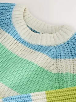 Heldere streep - Chenille Knitted Crew Neck Jumper (3mths-7yrs)