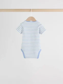 Heldere streep - Set van 5 babyrompertjes met korte mouwen