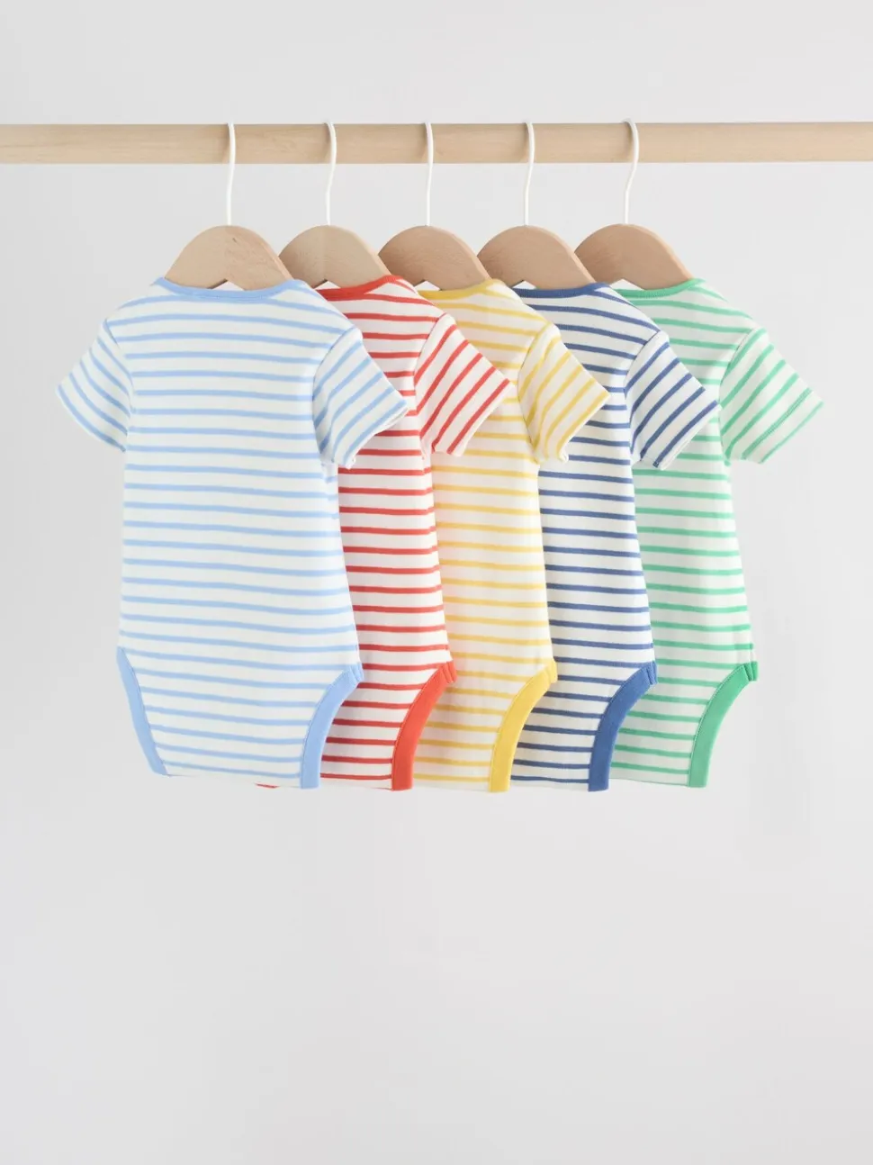 Heldere streep - Set van 5 babyrompertjes met korte mouwen