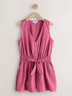 Helderoze/rood - Belted Summer Playsuit