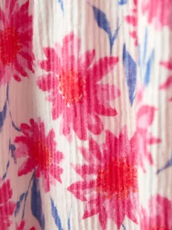 Helderroze gebloemd - JoJo Maman Bébé jumpsuit met ruches vooraan