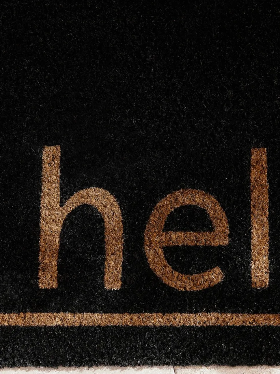 Hello Slogan Coir Doormat