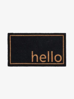 Hello Slogan Coir Doormat