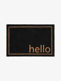 Hello Slogan Coir Doormat