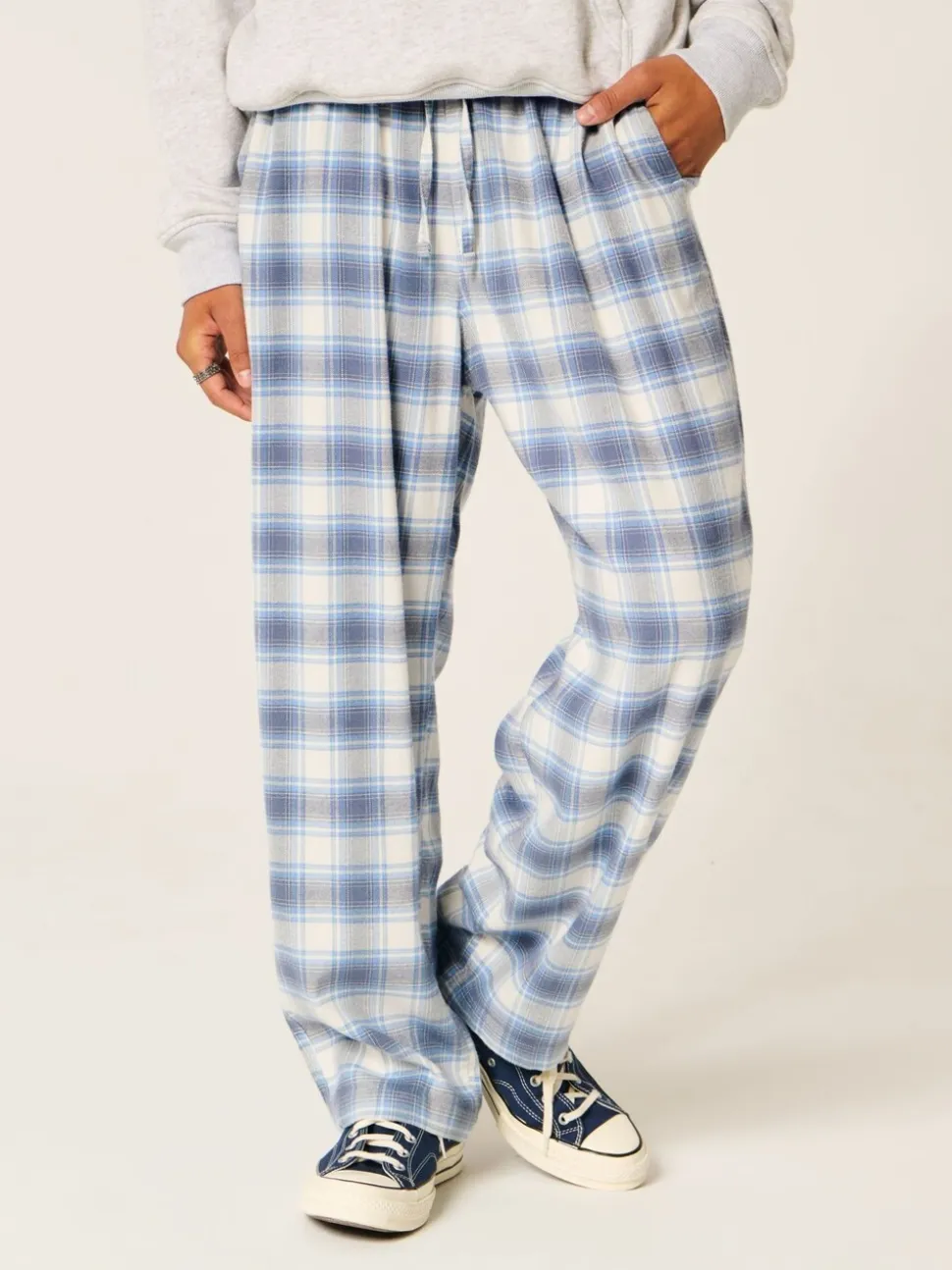 Hemelsblauw - Hollister Flannel Check Pyjama Bottoms