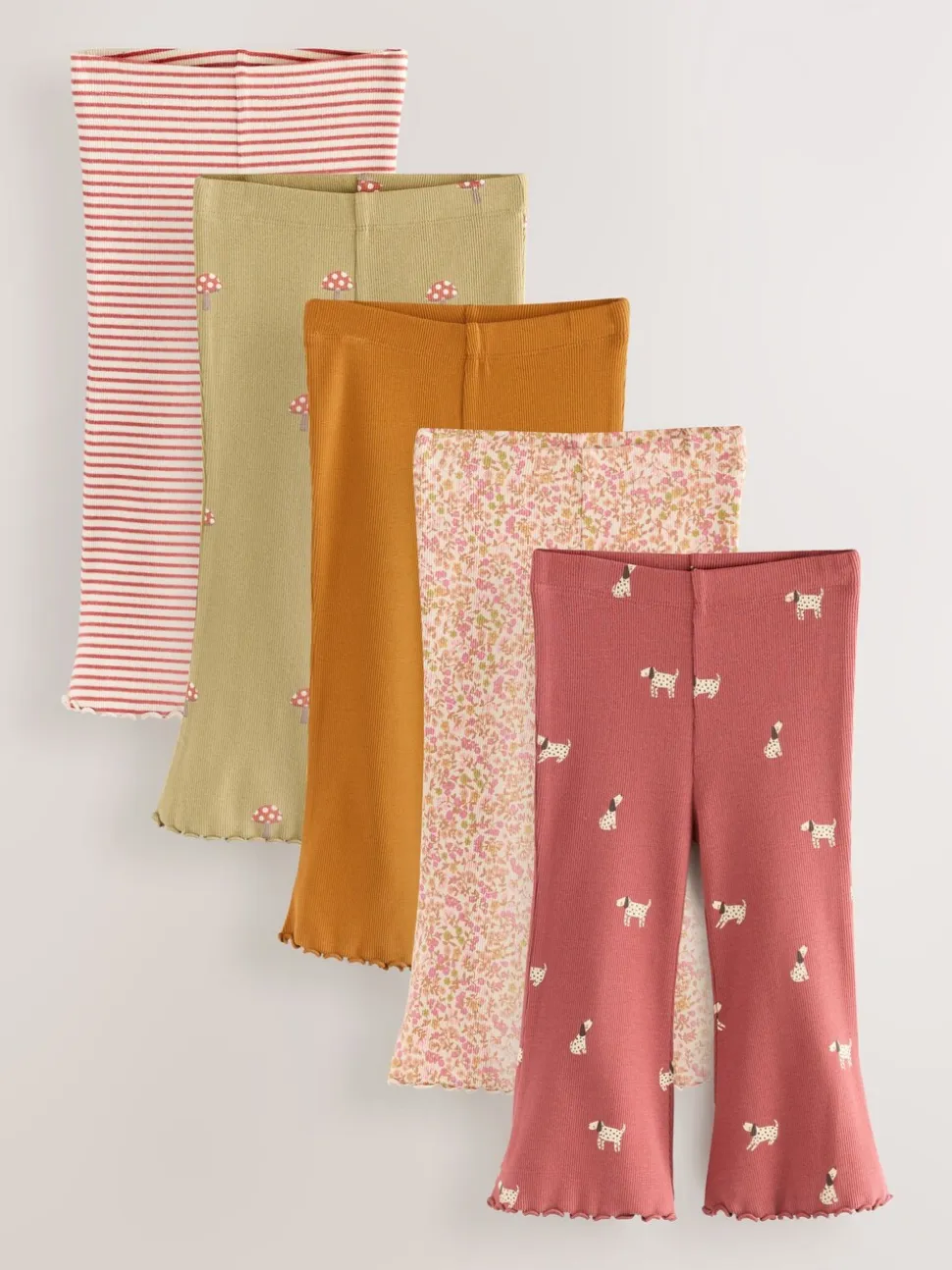 Herfstoranje - Set van 5 flared leggings (3mnd-7jr)