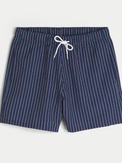 Hollister Blue Seersucker Stripe Swim Shorts