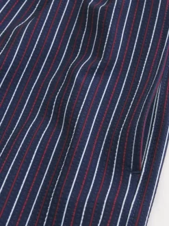 Hollister Blue Seersucker Stripe Swim Shorts