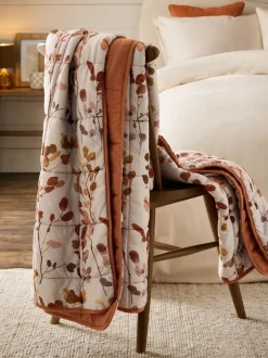 Honesty Floral Print Reversible Bedspread