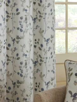 Honesty Leaf Floral Print Blackout/Thermal Eyelet Curtains
