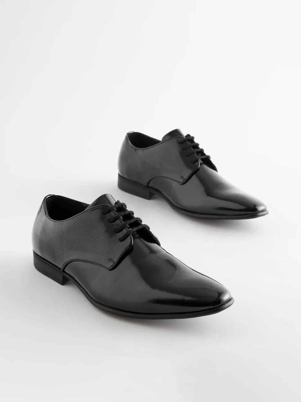 Hoogglans zwart - Derbyschoenen met veter