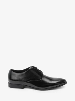 Hoogglans zwart - Derbyschoenen met veter