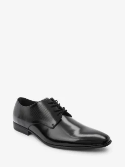Hoogglans zwart - Derbyschoenen met veter