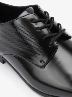 Hoogglans zwart - Derbyschoenen met veter