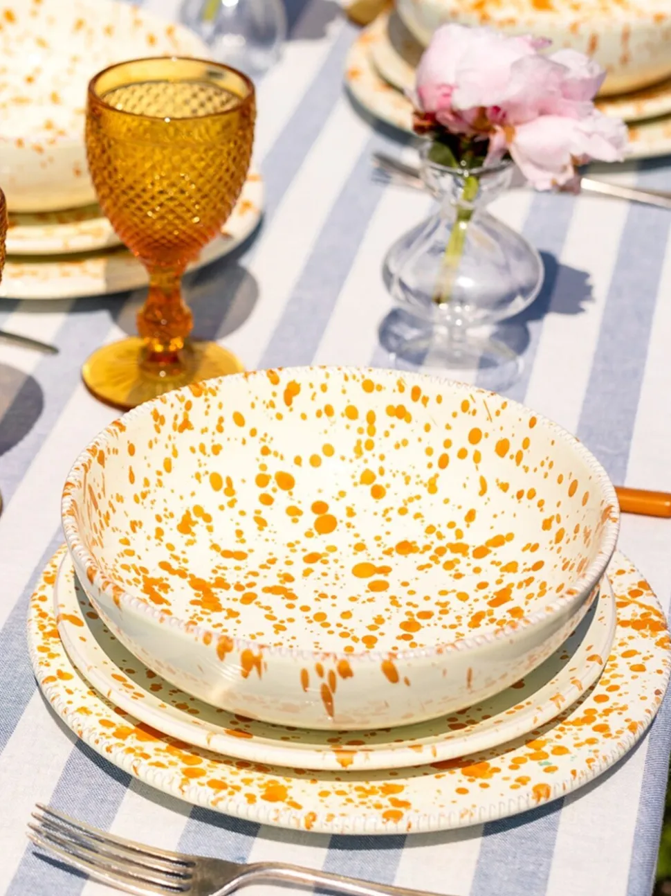 Hot Pottery 12 Piece Splatter Signature Dinner Set