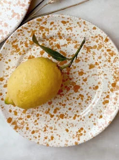 Hot Pottery Set of 4 Splatter Side Plates