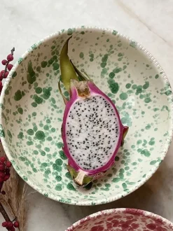 Hot Pottery Set of 4 Splatter Pasta Bowls
