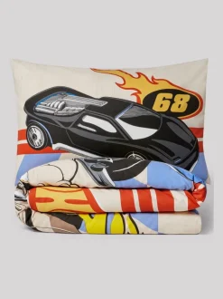 Hot Wheels omkeerbare polykatoenen dekbedovertrek- en kussensloopset voor eenpersoonsbed